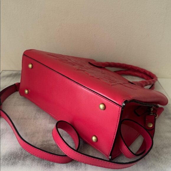 Patricia Nash Genovese Leather Top Handle Crossbody Rose Tooled Passion Handbag - Picture 8 of 13